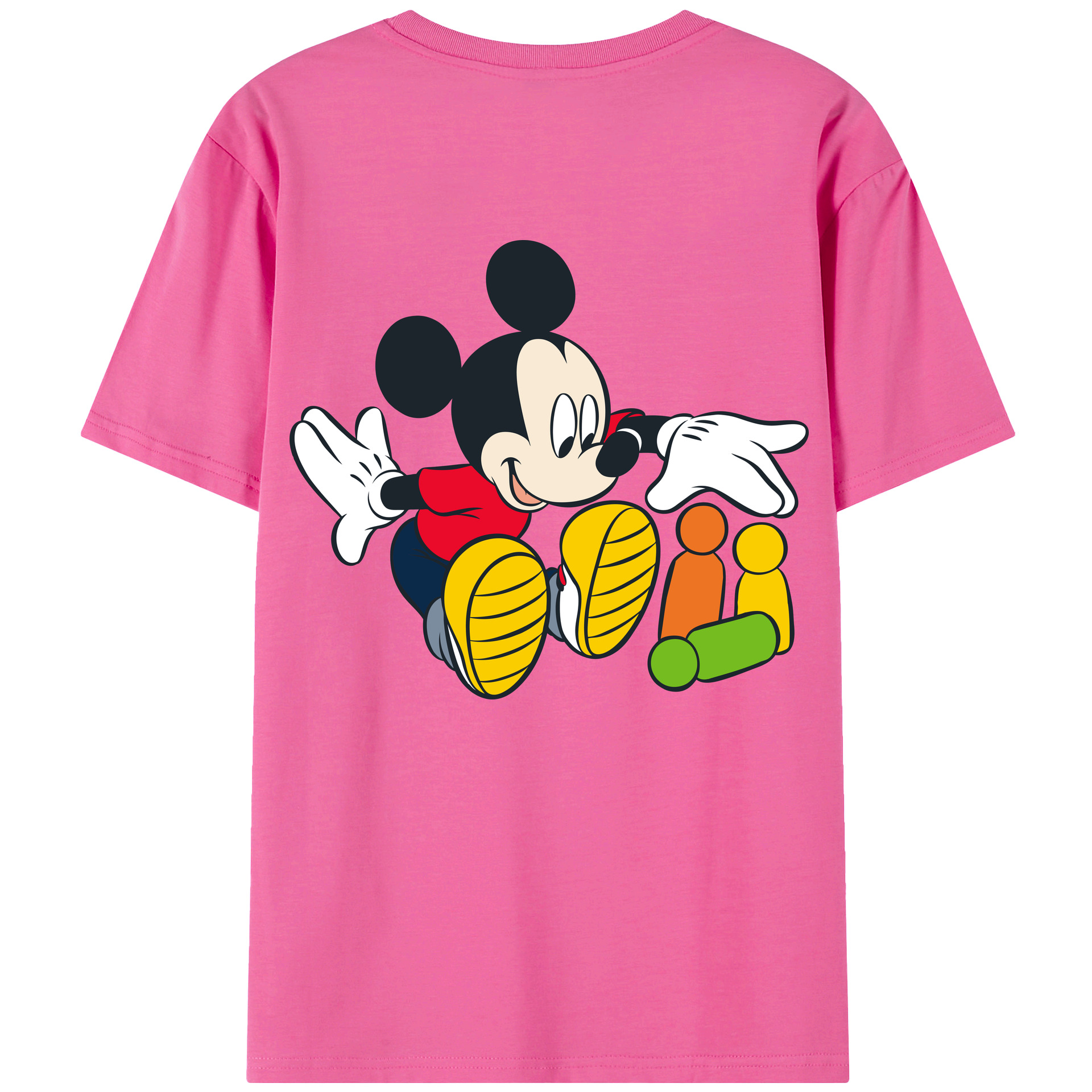 （画像用） ミッキーマウス Mickey Mouse レディース半袖Tシャツ(バックプリント)